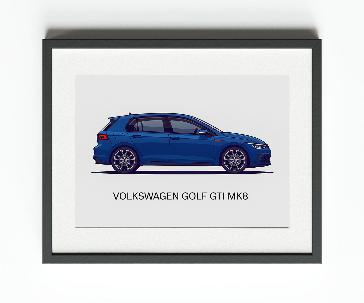 Impression vectorielle de voiture VW Golf GTI Mk8
