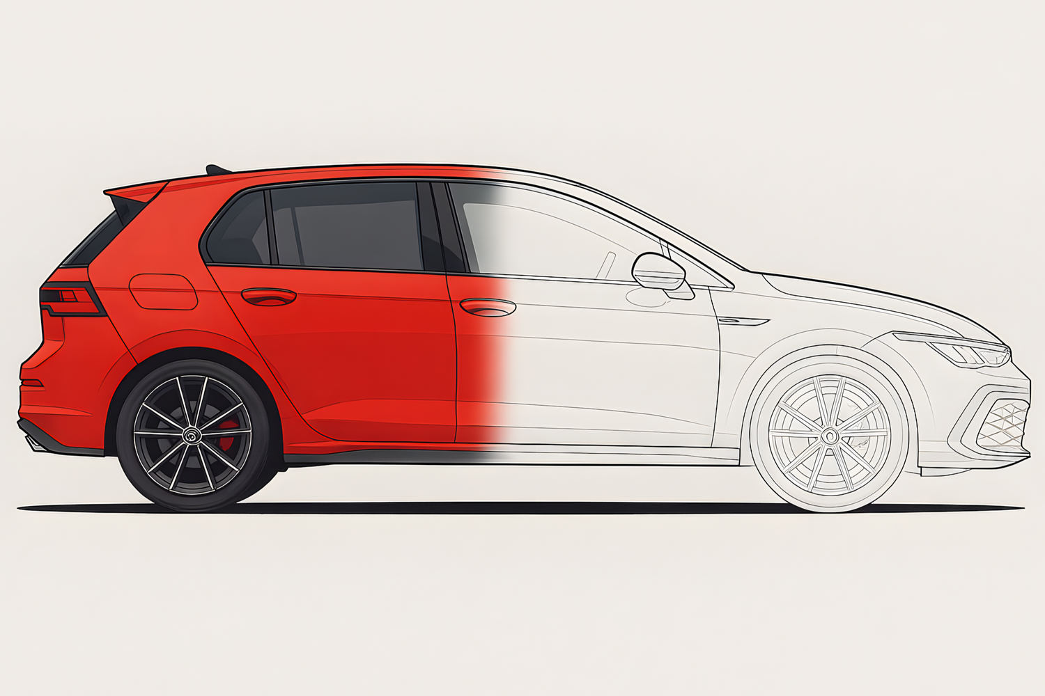 In Progress Vector Design Gold GTI
