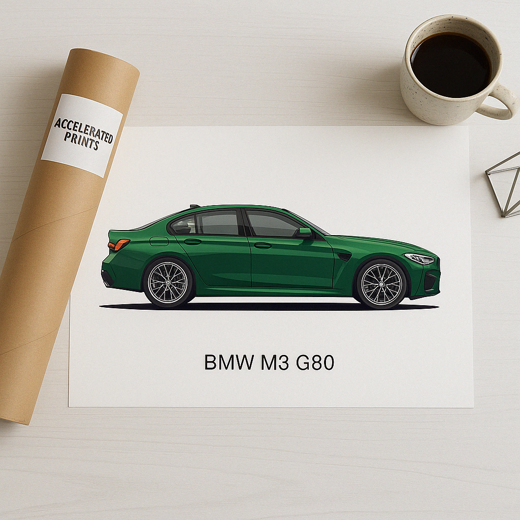 Impression vectorielle de la BMW M3 G80