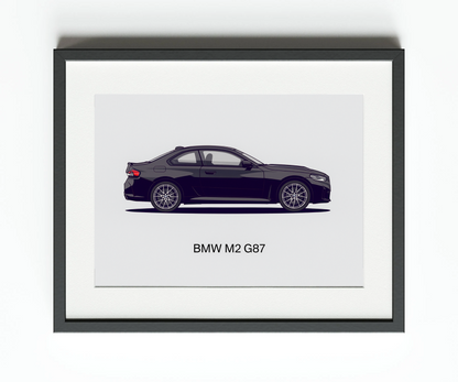 Impression vectorielle de la BMW M2 G87