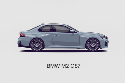 Impression vectorielle de la BMW M2 G87