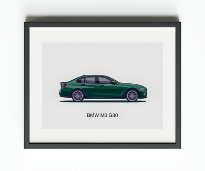 Impression vectorielle de la BMW M3 G80