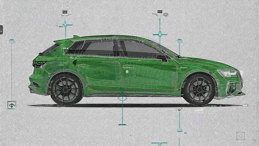 Load video: Timelapse video showing the creation of custom vector car artwork from photo to finished print”